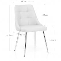 Silla Polipiel Cromo - Shanghai Blanco
