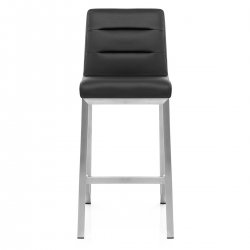 Taburete Polipiel Satinado - Estela Negro