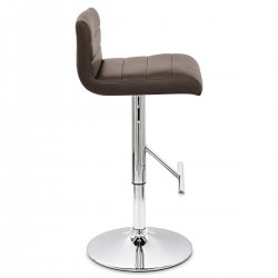 Silla de Bar Polipiel Cromo - Estilo Marrón