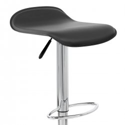 Taburete Polipiel Cromo - Zares Negro