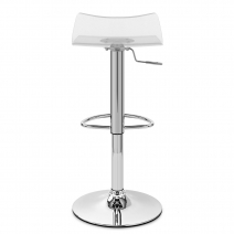 Taburete Plástico Cromo - Cristal Transparente