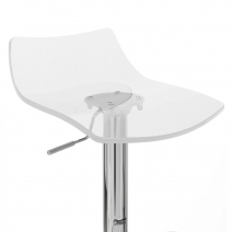 Taburete Plástico Cromo - Cristal Transparente