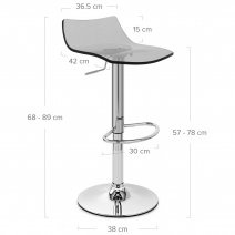 Taburete Plástico Cromo - Cristal Metal