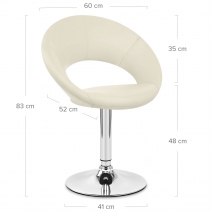 Silla Polipiel Cromo - Clementina Crema