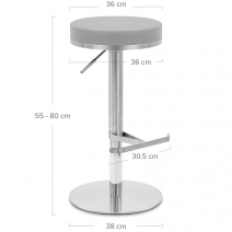 Silla de Bar Polipiel Satinado - Oráculo Gris