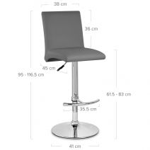 Taburete Polipiel Cromo - Deluxe High Back