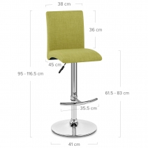 Taburete Tela Cromado - Deluxe High Back Verde