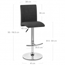 Taburete Tela Cromado - Deluxe High Back Metal