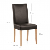 Silla Cuero Regenerado Madera - Chicago Roble Negro