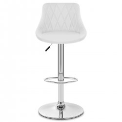 Taburete Polipiel Cromo - Stitch Negro