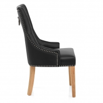Silla Cuero Regenerado Roble - Ascot Negro