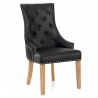 Silla Cuero Regenerado Roble - Ascot Negro