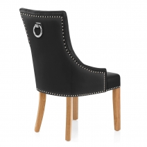 Silla Cuero Regenerado Roble - Ascot Negro