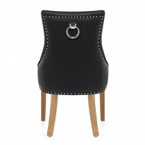 Silla Cuero Regenerado Roble - Ascot Negro