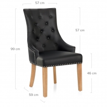Silla Cuero Regenerado Roble - Ascot Negro