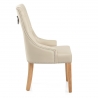 Silla Cuero Regenerado Roble - Ascot Crema