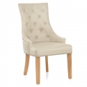 Silla Cuero Regenerado Roble - Ascot Crema