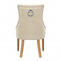 Silla Cuero Regenerado Roble - Ascot Crema