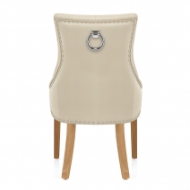 Silla Cuero Regenerado Roble - Ascot Crema