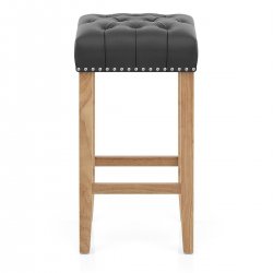 Banqueta Cuero Regenerado Madera - Chelsea Crema