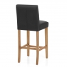 Taburete Cuero Regenerado Madera - Tetbury Negro