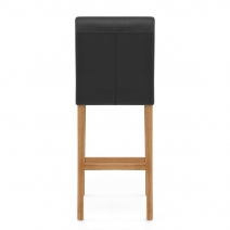 Taburete Cuero Regenerado Madera - Tetbury Negro