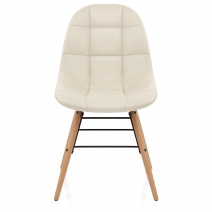 Silla Polipiel Madera - Tate Crema