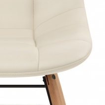 Silla Polipiel Madera - Tate Crema
