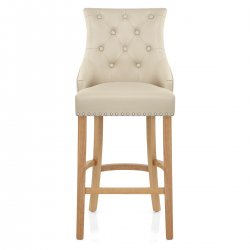 Taburete Cuero Regenerado Roble - Ascot Negro