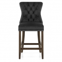 Taburete Terciopelo Madera - Kensington Negro
