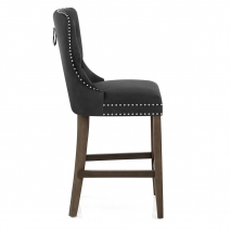 Taburete Terciopelo Madera - Kensington Negro
