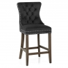 Taburete Terciopelo Madera - Kensington Negro
