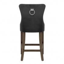 Taburete Terciopelo Madera - Kensington Negro