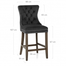 Taburete Terciopelo Madera - Kensington Negro