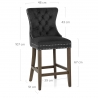 Taburete Terciopelo Madera - Kensington Negro