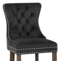 Taburete Terciopelo Madera - Kensington Negro