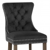 Taburete Terciopelo Madera - Kensington Negro