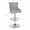 Taburete Tela Cromo - Manor Gris
