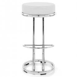 Taburete Polipiel Cromo - Zaza Crema