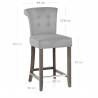 Taburete Terciopelo Madera - Carlton Crema