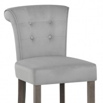 Taburete Terciopelo Madera - Carlton Crema