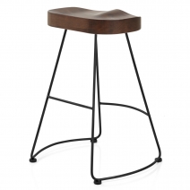 Freedom Black Stool Dark Wood