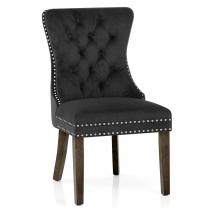 Silla Terciopelo Madera - Kensington Negro