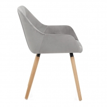 Silla Terciopelo Madera - Harris Gris