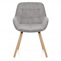 Silla Terciopelo Madera - Harris Gris