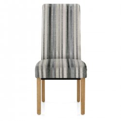 Roma Dining Chair Blue / Grey Stripes