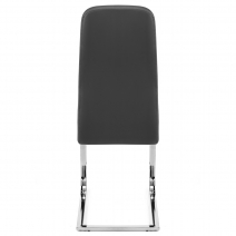 Silla Cuero Sintético Cromo - Monet Negro