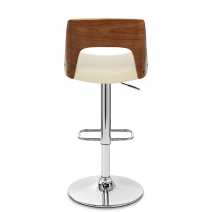 Taburete Auténtico Cuero Madera - Carmen Crema