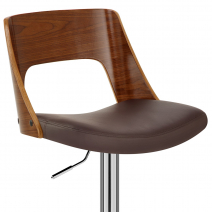 Taburete Auténtico Cuero Madera - Carmen Marrón