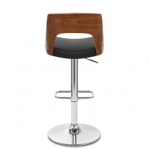 Taburete Auténtico Cuero Madera - Carmen Negro